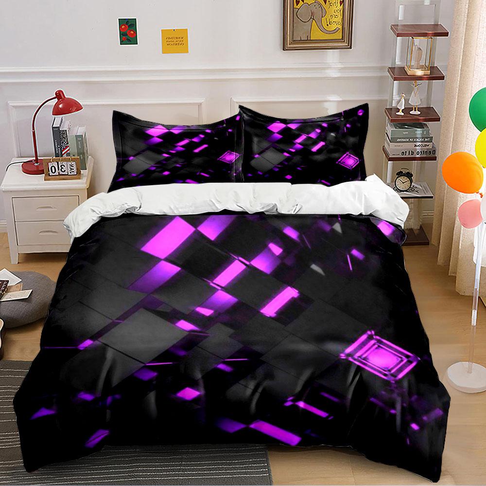 "Purple Geometric Pattern Set" Bedding Duvet Cover Set Duvet Cover Pillowcases (1 * Duvet Cover 2 * Pillowcases, without duvet insert)