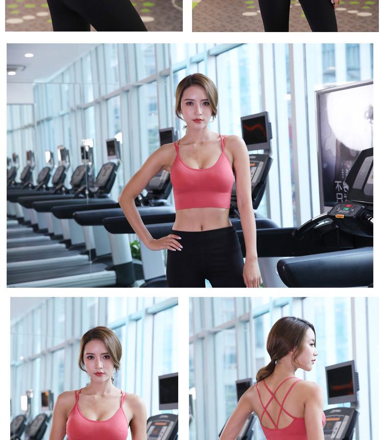 European & American Quick-Dry Cross Back Shockproof Wire-Free Plus Size Yoga Sports Bra for Women