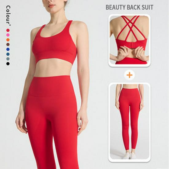 Women's Seamless Cross Back Sports Bra - Shockproof Yoga & Fitness