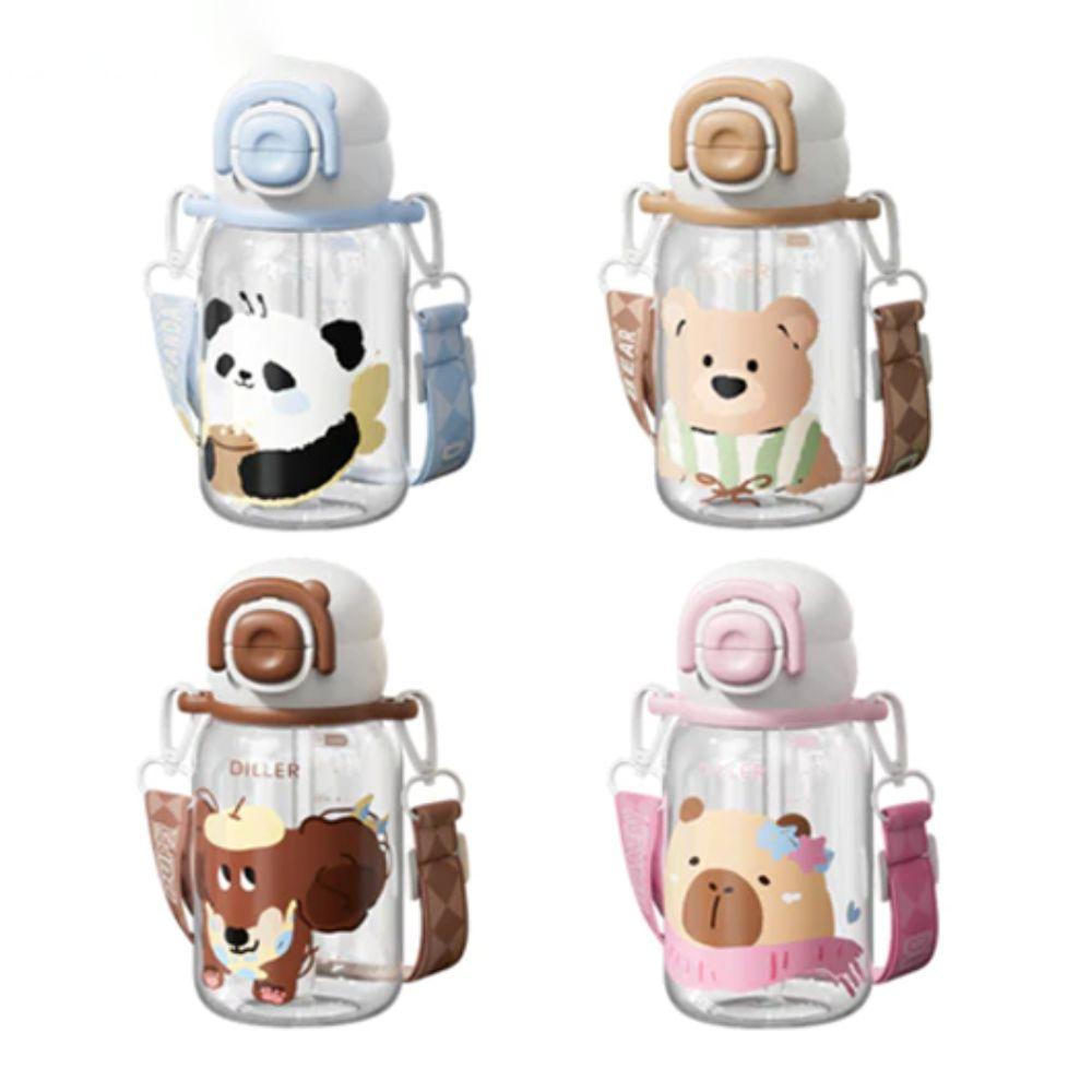 

Animal Party Straw Cup Cartoon Water Bottle Cute Double Drink Cup Summer синій