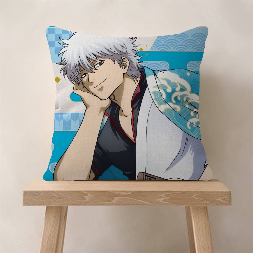 Comics G-Gin Tama Pillow Case Fashion Square Pillowcase Bedroom Sofa Room Ins Decoration Leisure