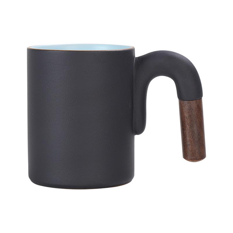 450ml Creative Gradient Mug Large-capacity Rough Pottery Handle Coffee Mug Lovers Cup Living Room Countertop Coffee Table Mugs