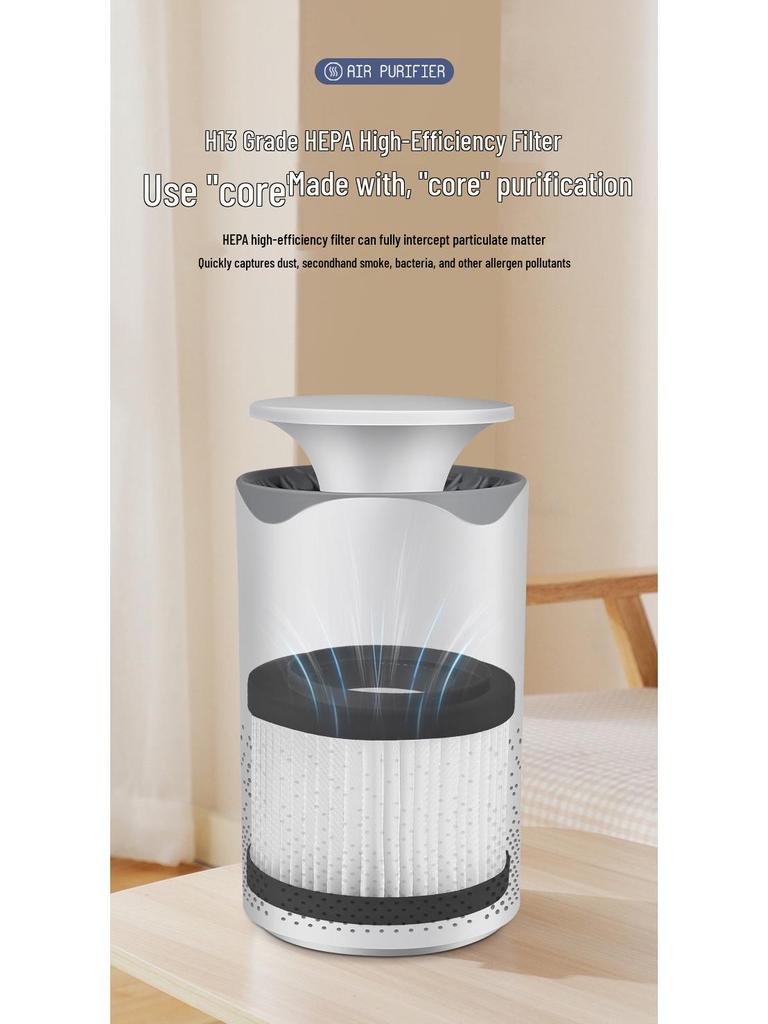 Dual-Function Desktop Air Purifier with UV Sterilization and Night Light