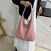 New trendy fashion solid color shoulder bag commuter texture tote bag simple large capacity handbag women's bag