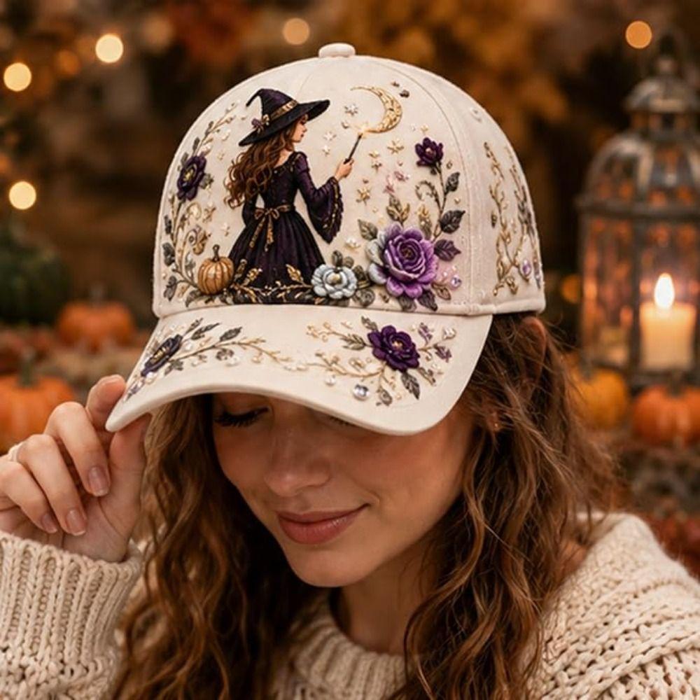 3D Embroidery Embroidered Baseball Cap Adjustable Baseball Hat Halloween Season