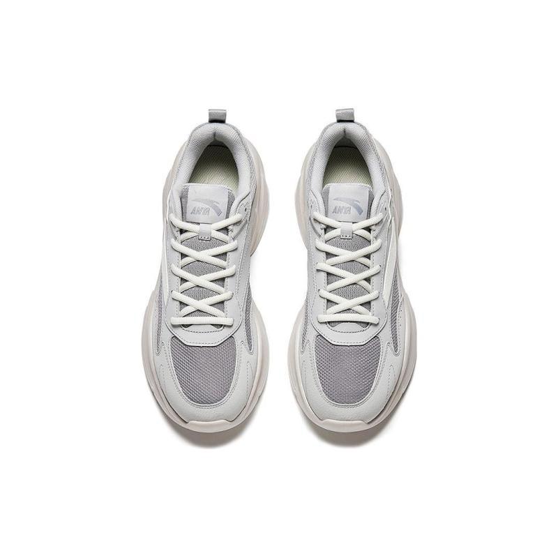 Anta Chao Bai GZ Cushioning Anti-Slip And Wear-Resistant Low-Top Casual Shoes Men's Silver Gray Sneakers 112348812-1