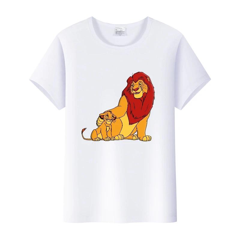 Casual Summer Ladies Blouses Men White Tees Clothes Women 90S Tshirt Oversized Tops Disney Cartoon The Lion King Graphic T-shirt