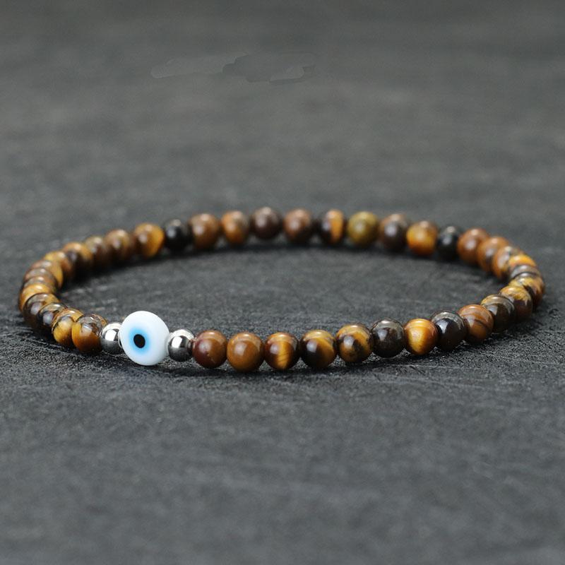 Simple Style Turkey Evil Eyes Bracelet For Men 4mm Rice Beads Braslet Natural Coconut Husk Braclet Gifts For Him Pulseria Homme