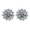 Wish snowflake pink diamond zircon stud earrings sunflower simple earrings women