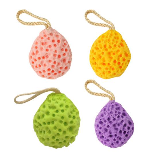 Badeball Flauschiger Atmungsaktiver Badeschwamm mit Kreisförmigem Akupressur-Massage-Design 360 Grad Porenberuhigendes Weiches Peeling-Handtuch