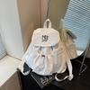 Casual canvas backpack bag women's summer new fashion letter backpack college style large capacity schoolbag