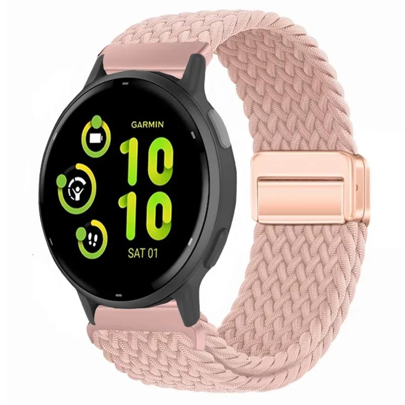 20/22mm Nylon Strap for Garmin Forerunner 55 165 970 570 965 955/Venu 4 45mm Magnetic Band Garmin Vivoactive 5 6/Vivomove Trend