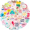 50 English Letters Mother's Day Stickers Thanksgiving Mother's Day Decoration Stickers Pink Series Graffiti Stickers