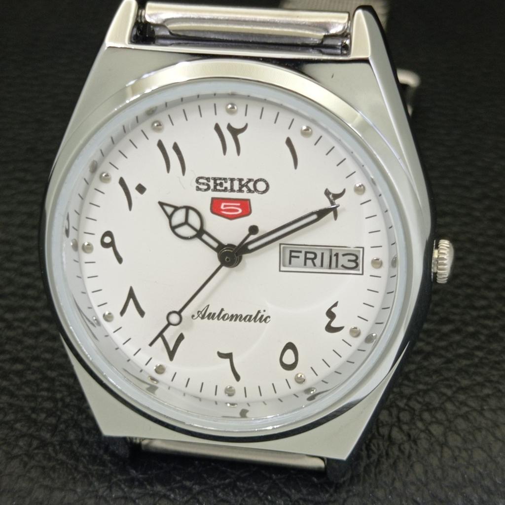 REFURBISHED SEIKO 5 AUTOMATIC 6309A VINTAGE JAPAN MENS WHITE WATCH a441321-5 Sk-a441321