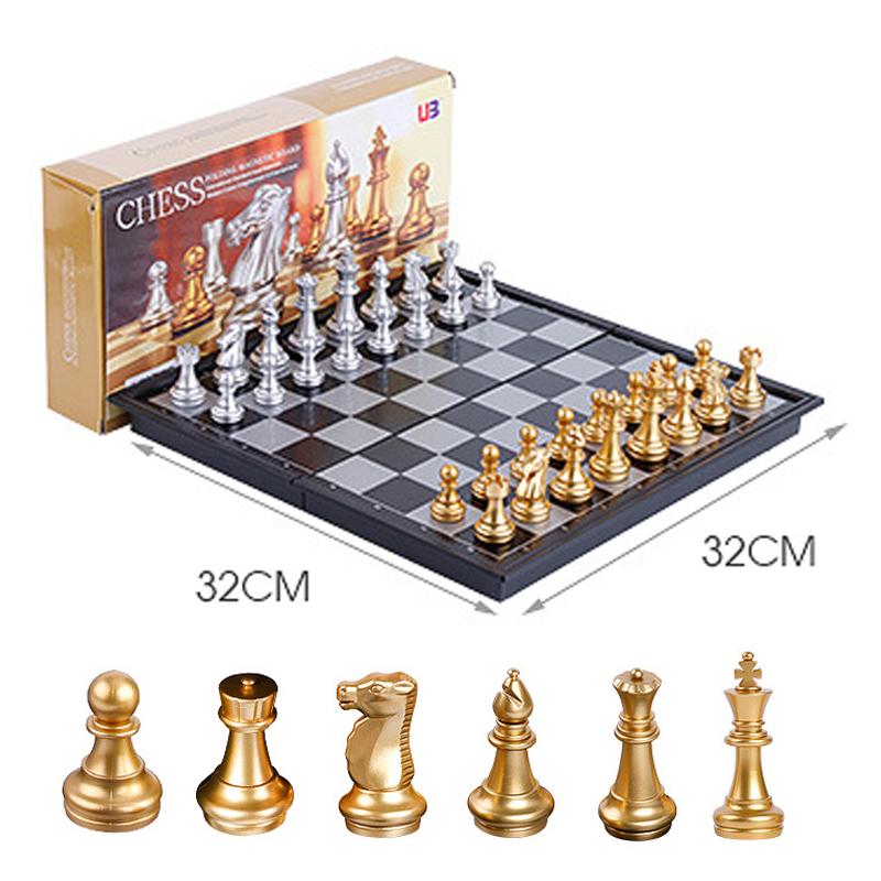 Magnetic Chess Foldable Chess Board Puzzle Chess Game Toy Chess Chess Training Equipment Portable Chess Set 4812A