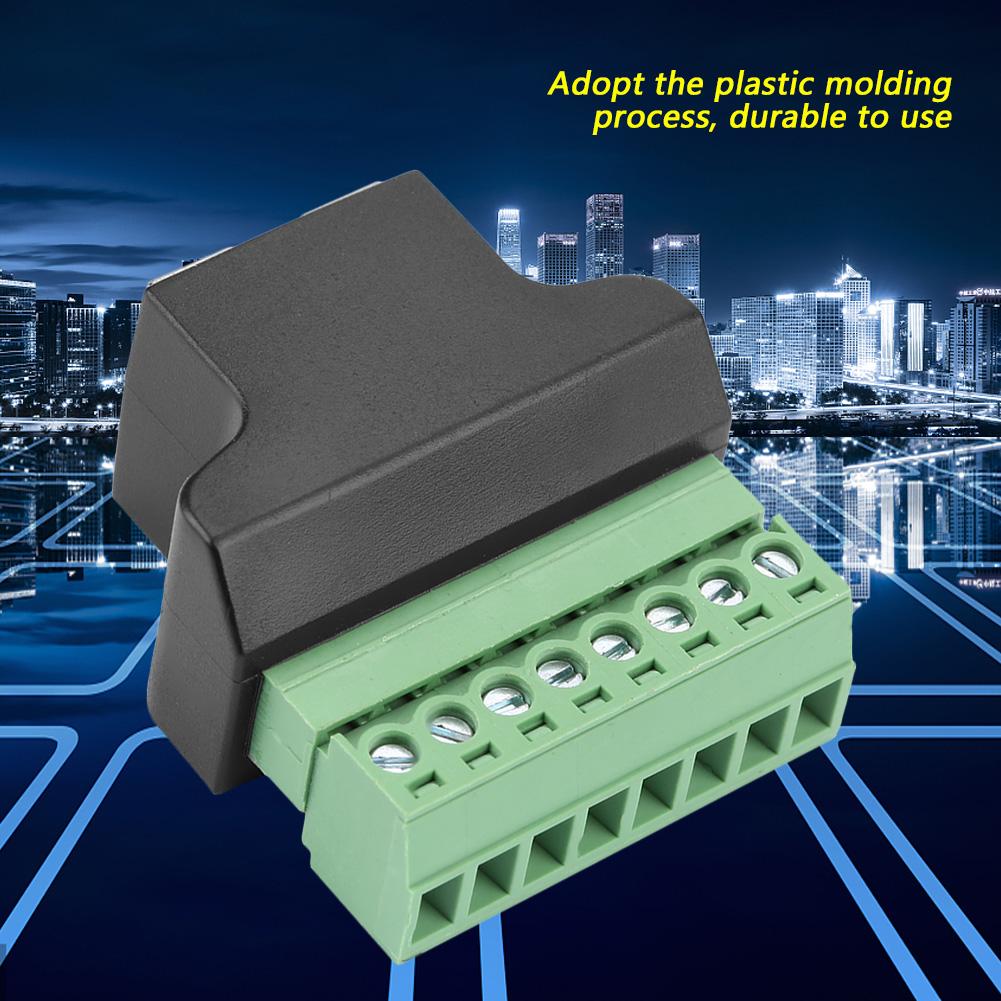 Ethernet RJ45 Female To Screw Terminal 8 Pin CCTV Digital DVR Adapter Connector