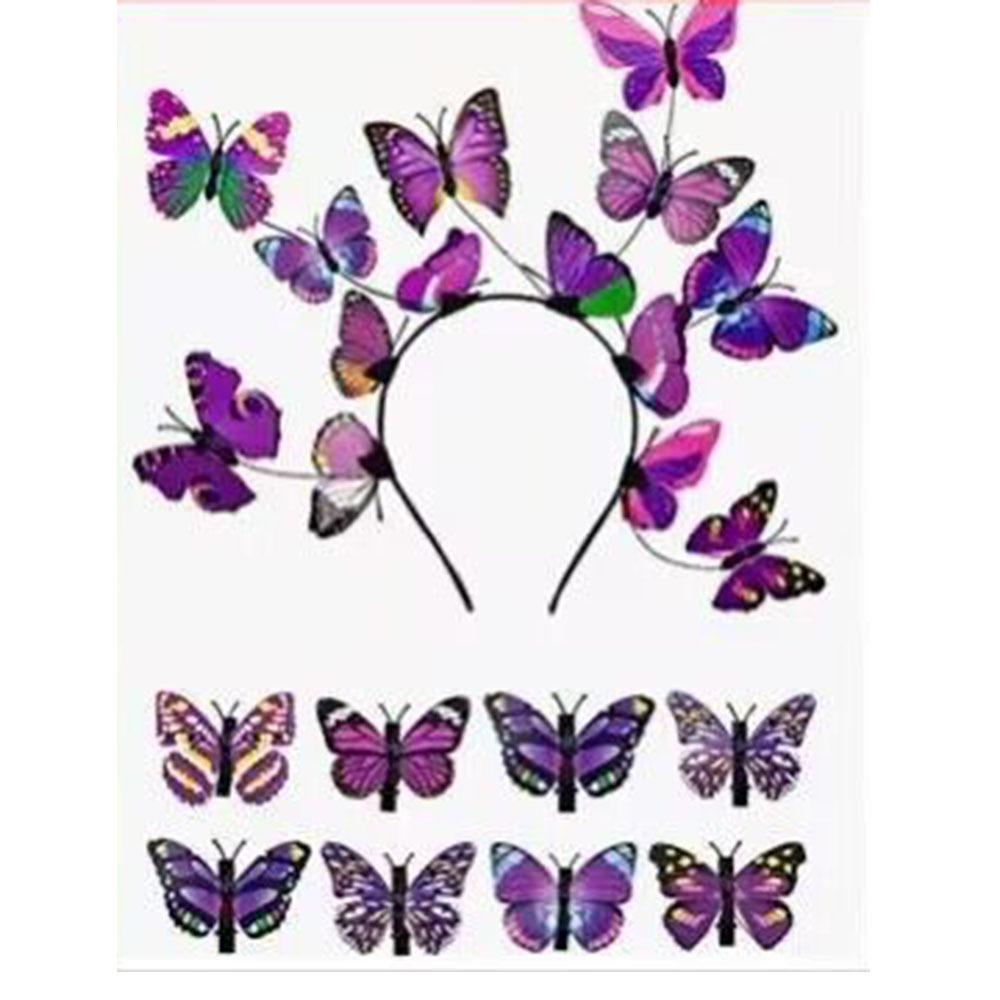 Glow Simulation Butterfly Headband Flower Ring Hair Hoop Wedding Headband Hair Accessories Bride