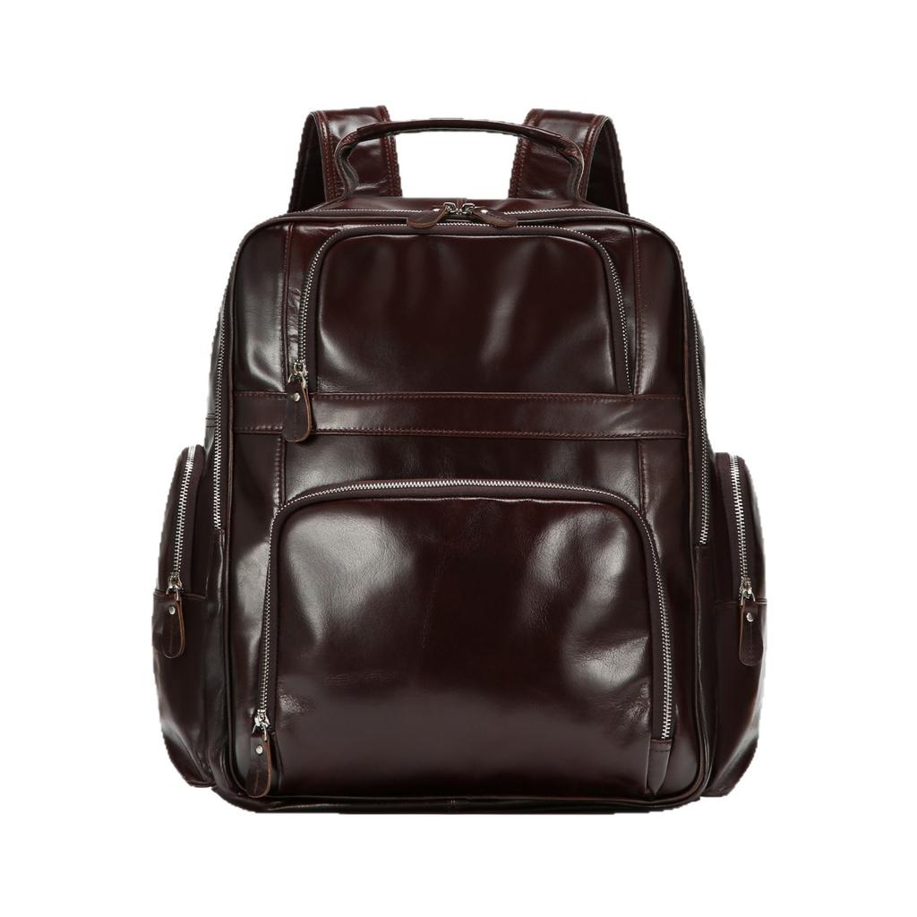 Herrenrucksack aus echtem Leder High-End Casual Reisetasche Rucksack Große Kapazität Ledertasche