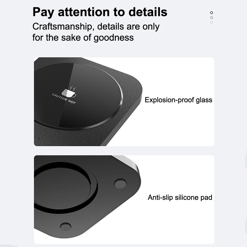 Inteligentní termostatický ohřívač, USB plug-in ohřev, 3 nastavení teploty, malý ohřívač šálků vhodný pro použití na stole