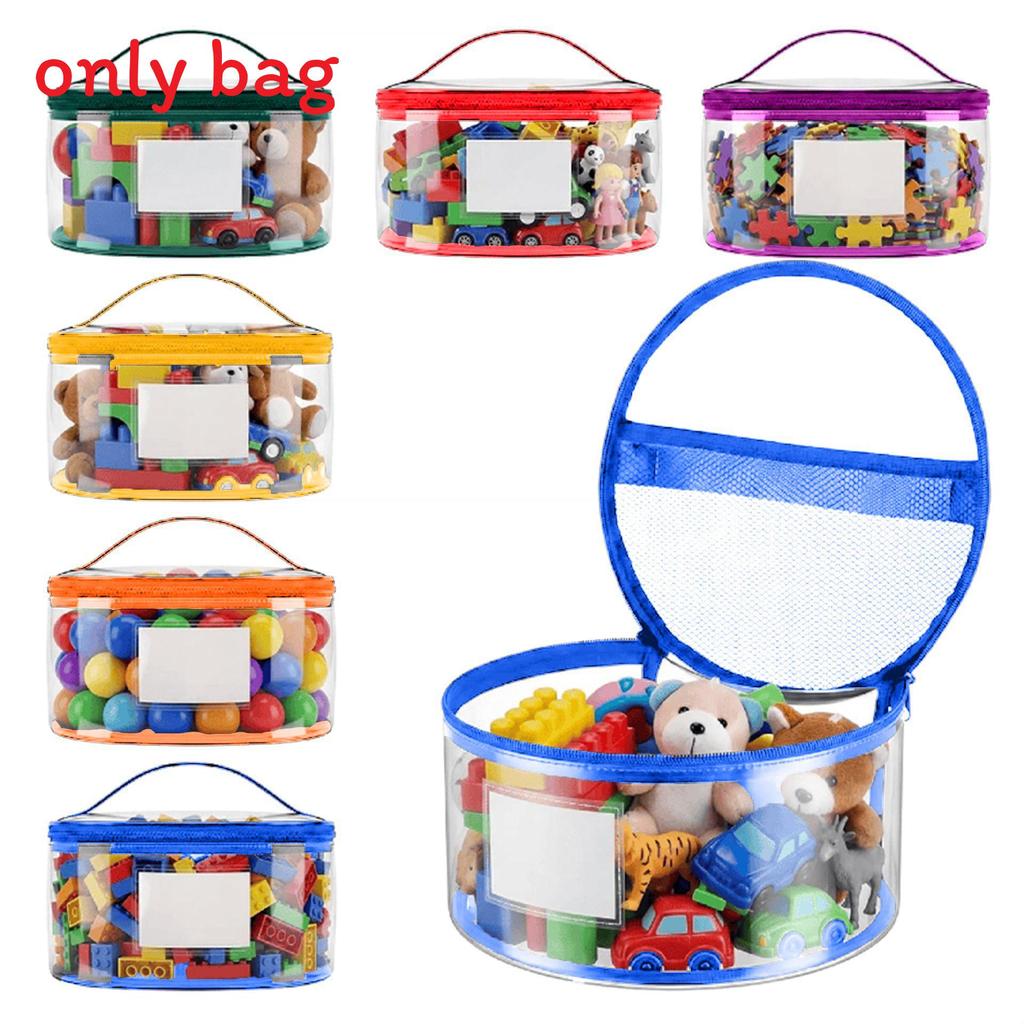 Toy Storage Bag With Transparent Pvc Organizer For Kids Playroom And School Supplies