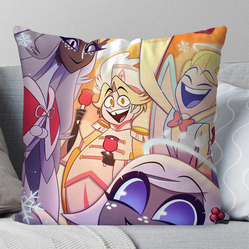 Animation H-Helluva B-Boss Pillow Case Square Pillow Bedroom Sofa Leisure Comfort Cushion Car Living Room Home Decoration 40X40