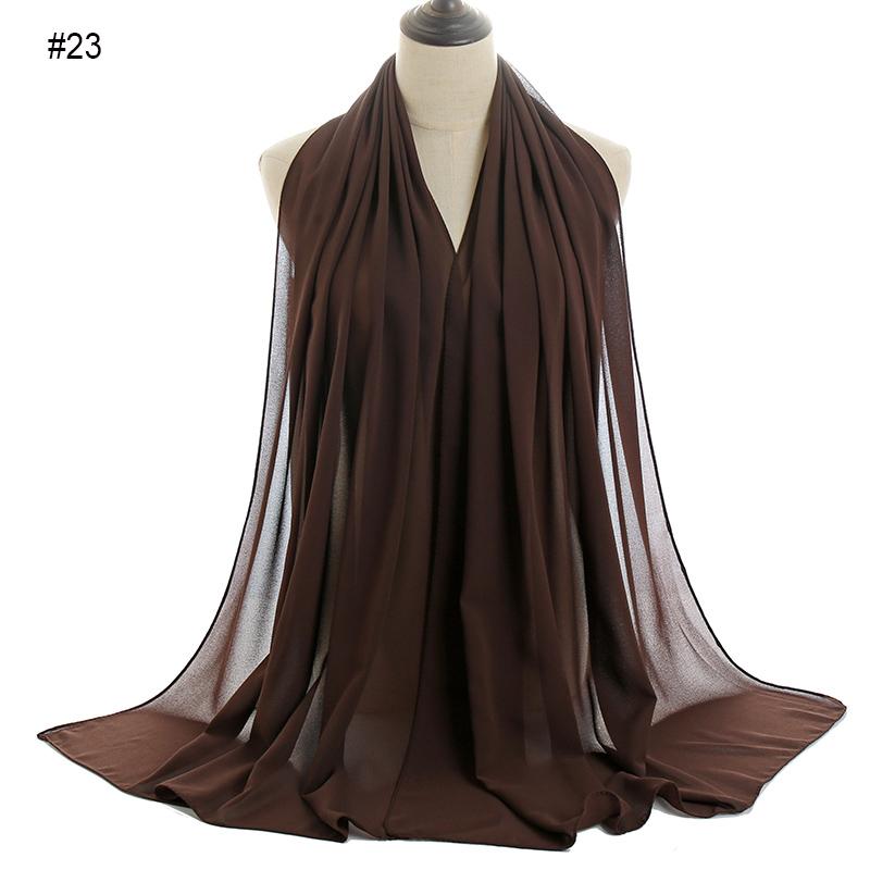 Good Stitching Muslim Chiffon Hijabs for Women Solid Chiffon Shawl Scarf Head Wraps Foulard Femme Hijab Scarves Muslim Turban