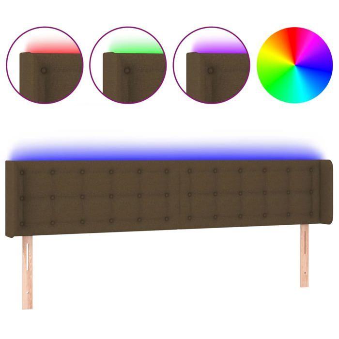 VidaXL LED Headboard Bedroom Furniture Double Bed Accessory Head of Bed Frame Interior Dark Brown 3123679