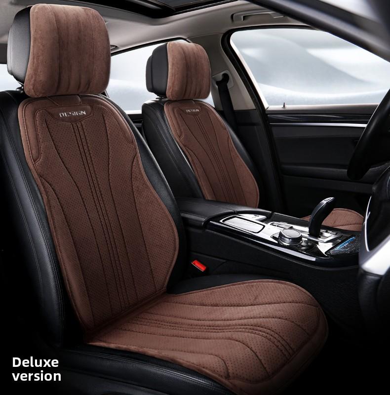 High Quality Suede Universal All Seasons Car Seat Cover Perforated Breathable Anti-Slip Luxury Car Suede Seat Cover With Pillow