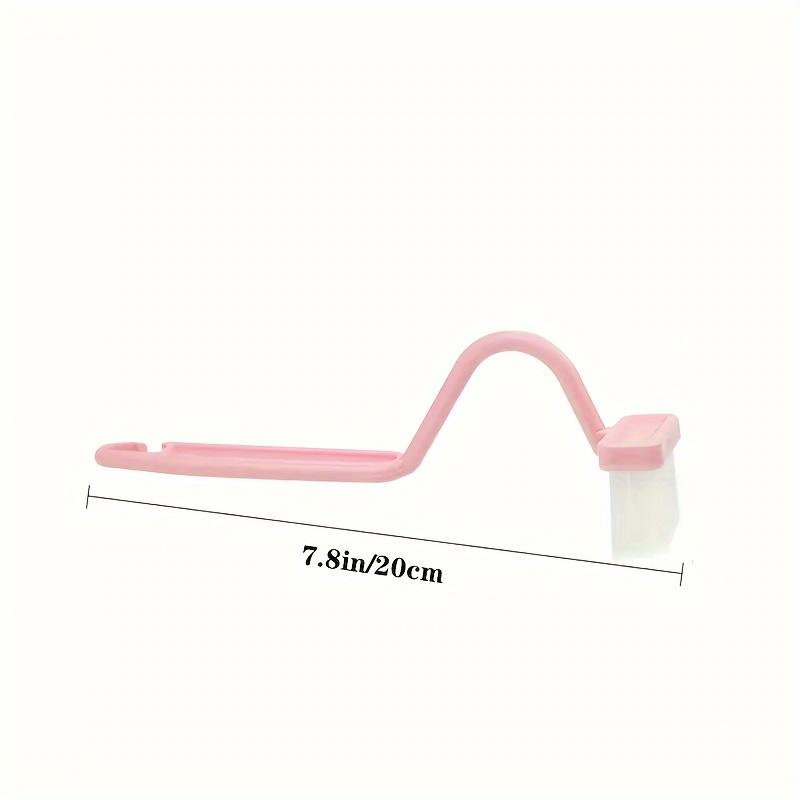 Ergonomic Pink V-Shaped Toilet Brush - Wall-Hanging, Manual, No-Scrub Design for Efficient Corner Cleaning In Bathrooms, Durable Plastic