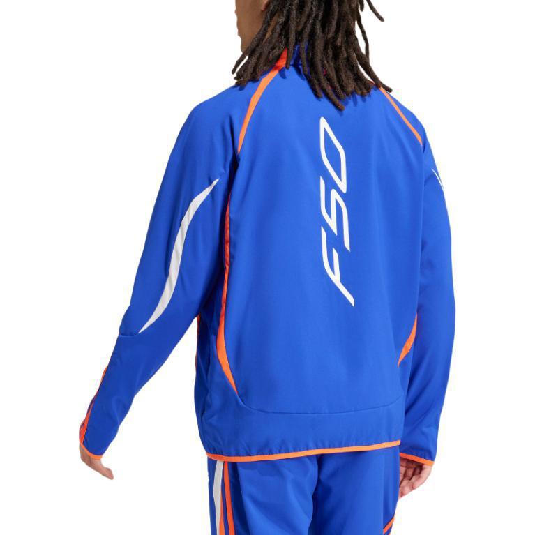 adidas Giacca Tessuta F50 Comoda Moda Morbida Retro Sportiva Giacca con Collo Alto Giacca da Uomo Blu Brillante IY3826