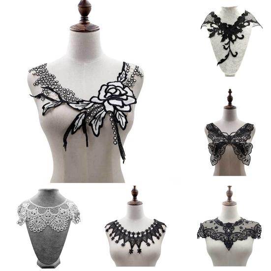 DIY Floral Lace Neckline Neck Collar Trim Dress Clothes Sewing Applique Decor