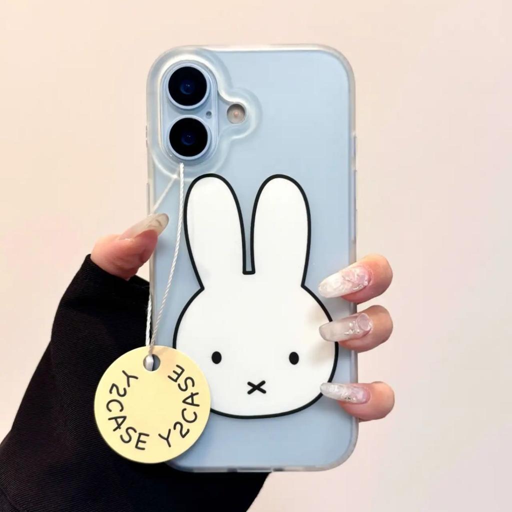 Kawaii Miffy Phone Case Cute Cartoon Big Face Miffy Rabbit Is Sui Table for 17Promax 16Pro 15Plus 14 Phone Case 13Pro 11/12
