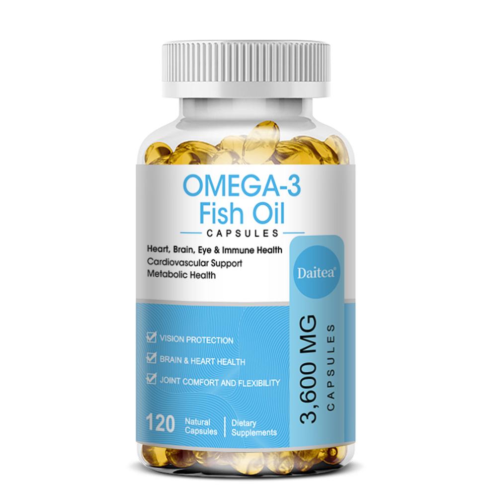 Fish Oil 3600 Mg Dietary Supplement, With Omega-3 2160 Mg, 120 Softgels Per Bottle