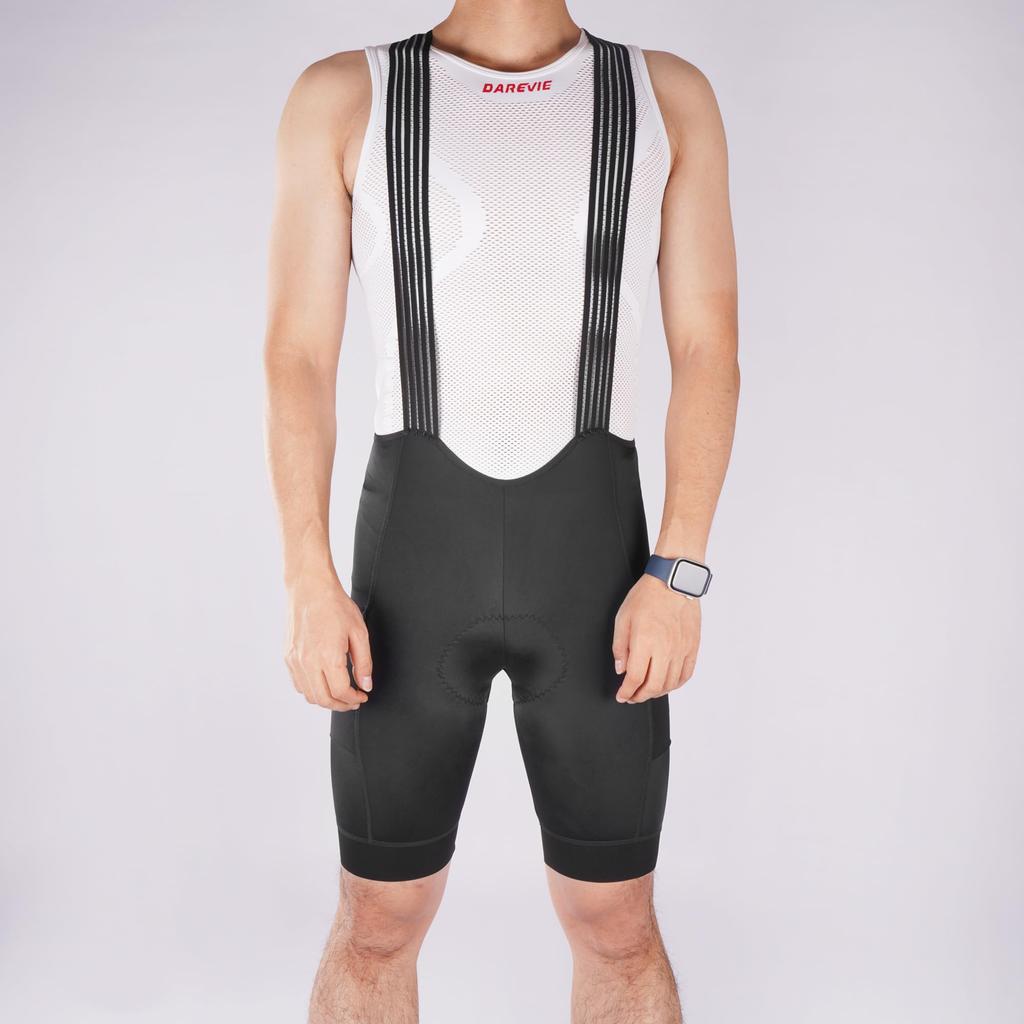 Darevie Men's Bib Shorts, Summer Cycling Pants, Professional Grade, with Pockets, 4D Pad, Breathable, for Road Bikes, DVP096