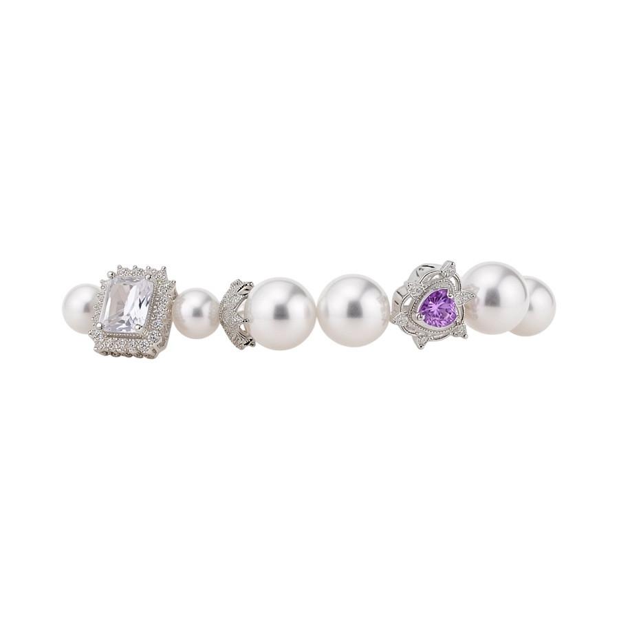 Pearl Bead Zircon Heart Bracelet With Elegant Design For Women Gift