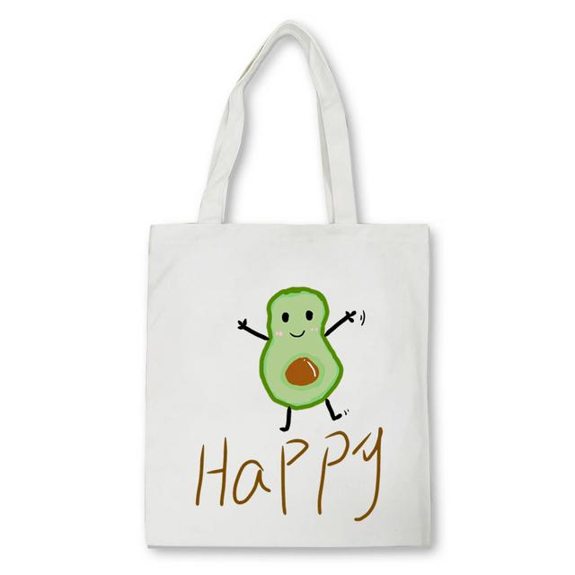 Cartoon avocado Print Canvas Shopping Tote Bag Reusable Women Shopper Bag Fashion Kawaii Female Eco Handbag