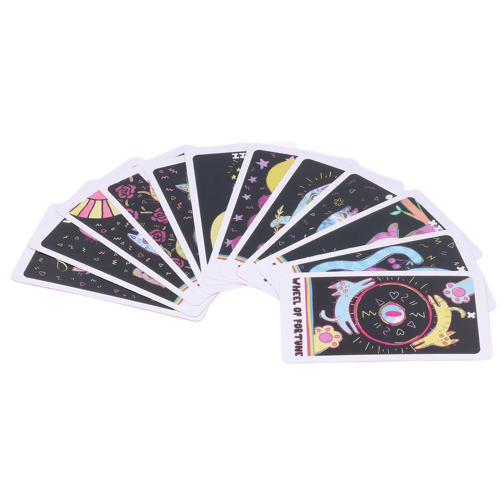 78 Pacheturi Tarot Pisica Ciudată Divinație Soartă Previziune Divertisment Joc de Cărți de Masă