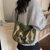 Vintage Camouflage Canvas Underarm Bag Women's Shoulder Messenger Bag