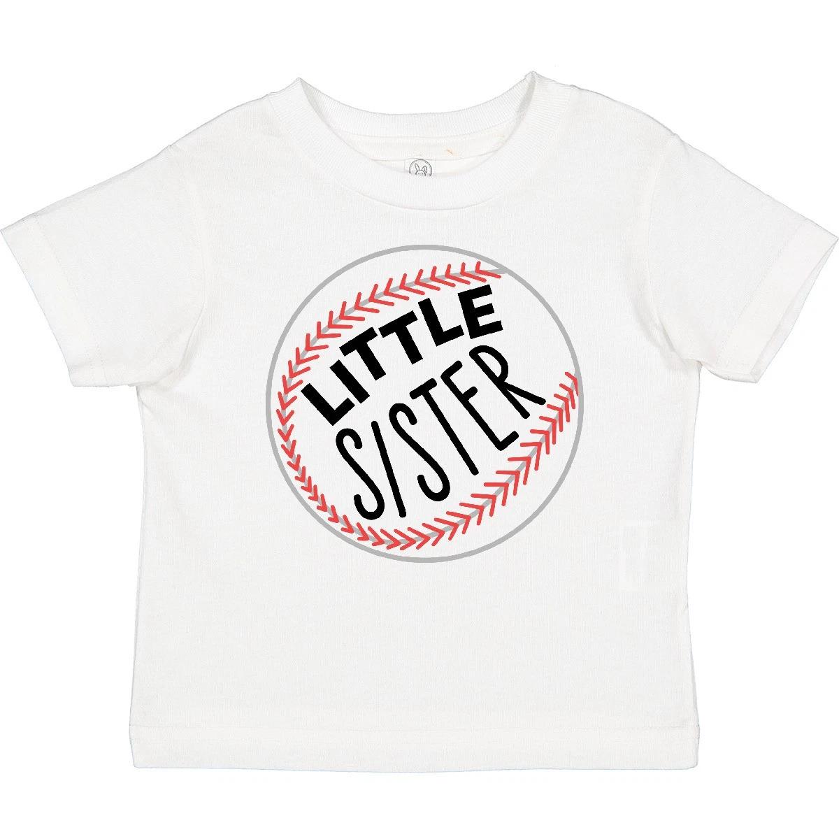 Inktastic Little Sister- Baseball Baby T-Shirt Sports Kids Ball Play Favorite 140