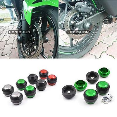 Protetores de Eixo LEDISHUN para Ninja 400 Z400 (2018-2025) e Ninja 250 Z250 (2019-2025) Motocicletas, Conjunto Dianteiro e Traseiro (Preto)