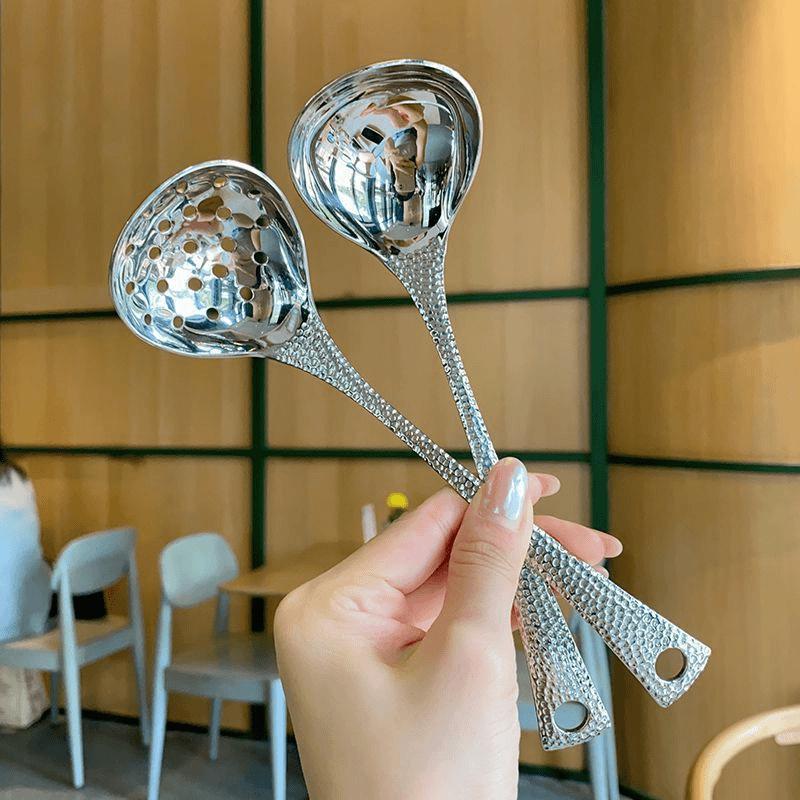New Fish Scale Long Handle Soup Skimmer and Ladle – Ideal for Hot Pot and Restaurant Serving