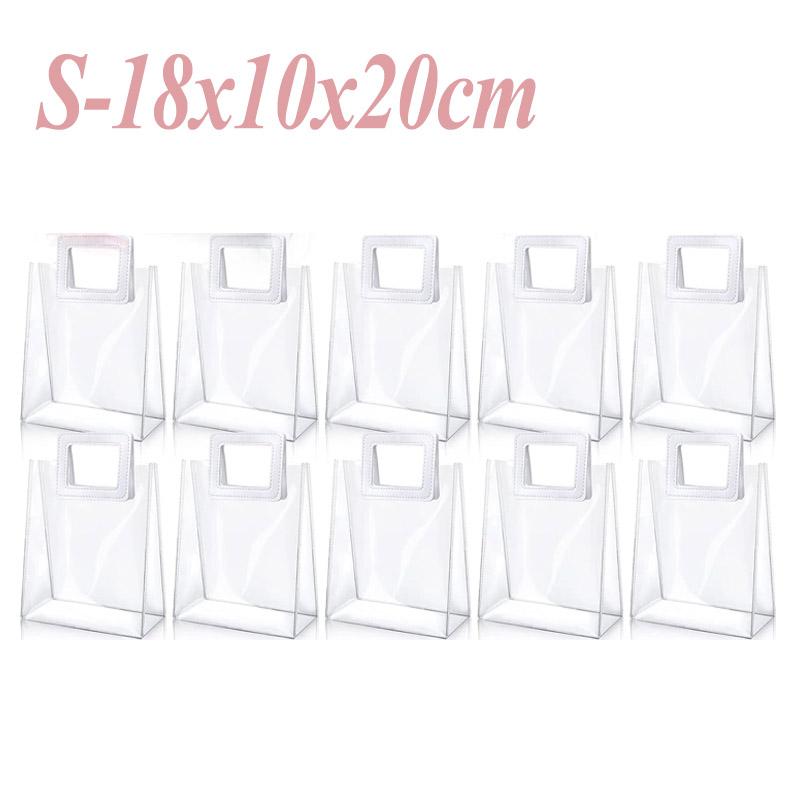 

30 шт. прозрачных подарочных пакетов с ручками, прозрачный подарочный пакет из ПВХ, подарочные пакеты, многоразовые пластиковые пакеты для свадебной вечеринки, детского душа, свадьбы