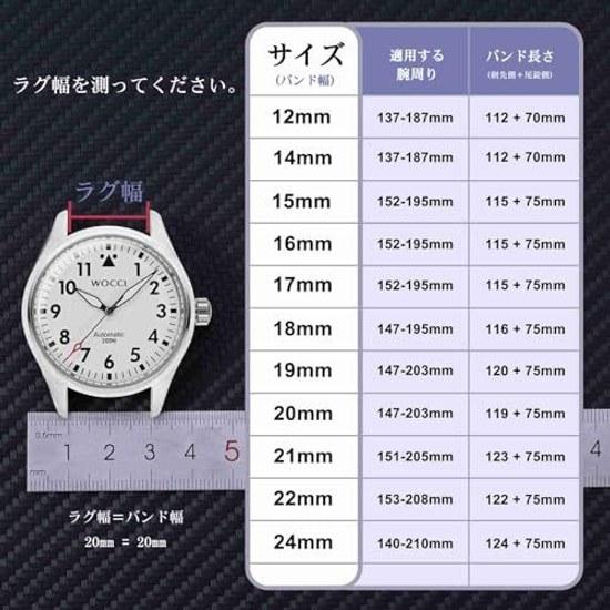 WOCCI Rubber Belt Silicone 12mm24mm Waterproof Watch Replacement Quick Release Band