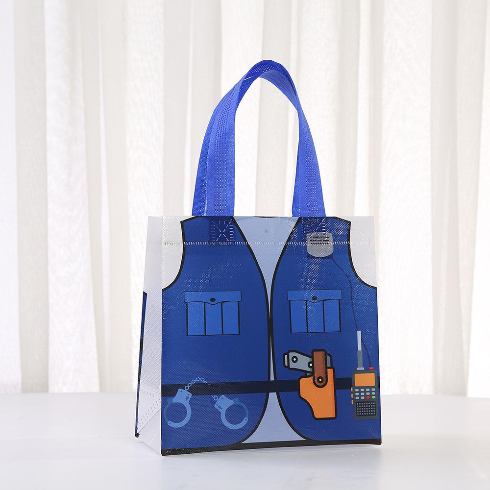 12/30pcs Work Costume Gift Bags With Handles Party Favor Bags For Firefighter Doctor Police Theme Gifts Candy And Small Presents