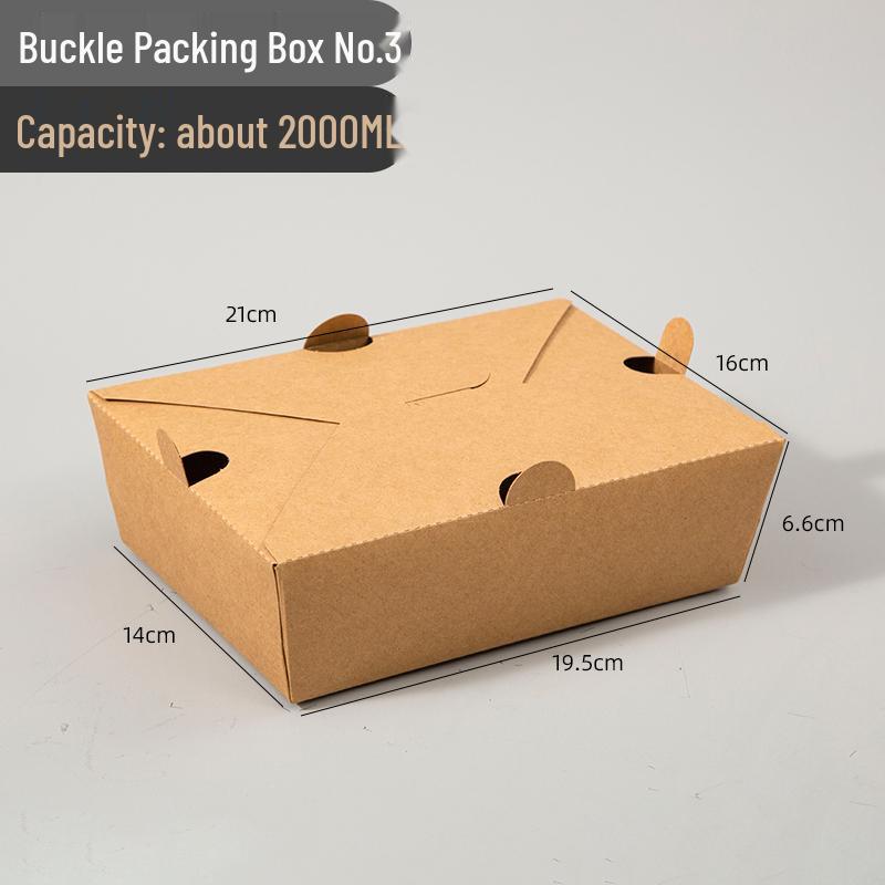 Disposable Rectangular Kraft Paper Takeout Box for Fried Chicken and French Fries