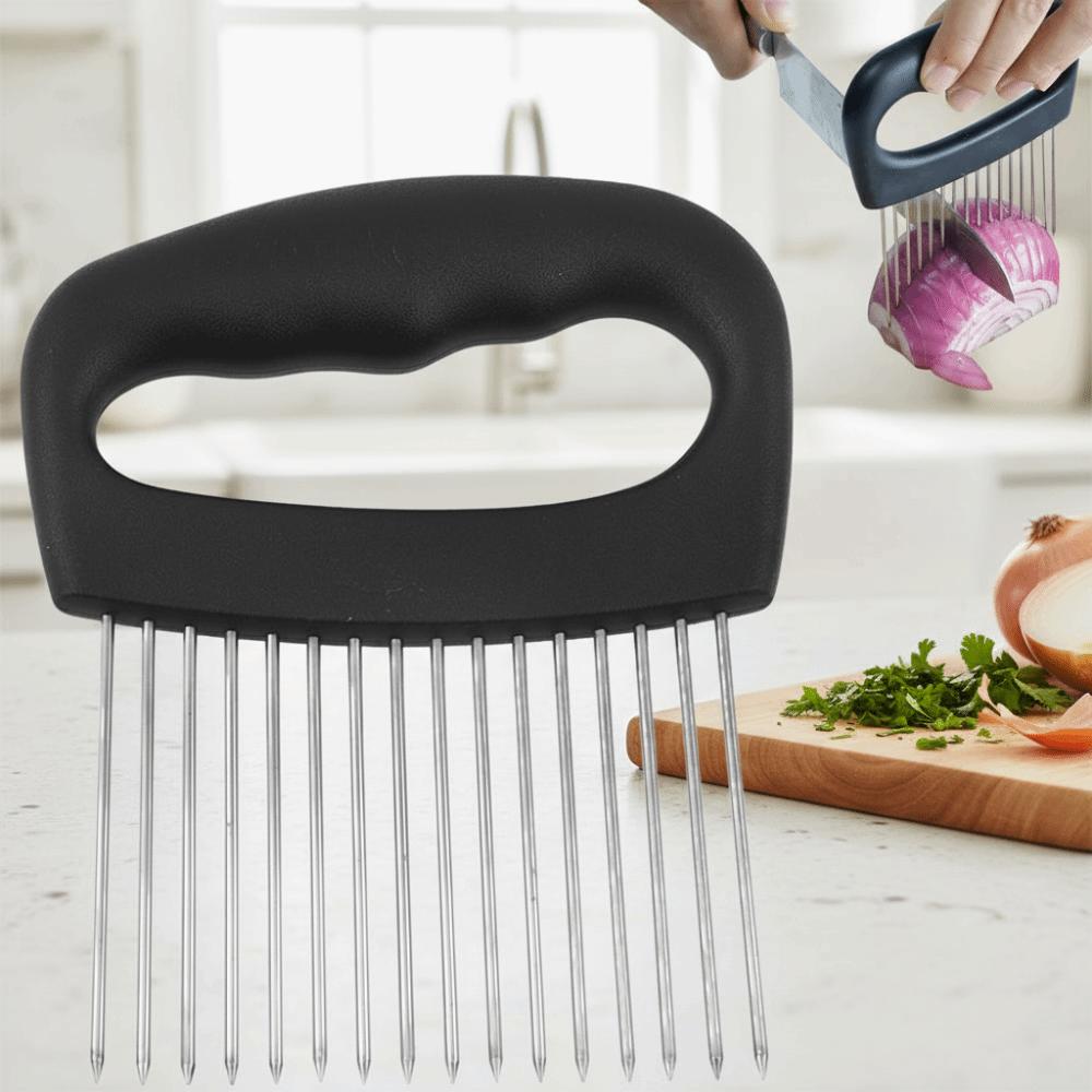 Stainless Steel Needle Tomato Slicer Holder Non-slip Handle Vegetables Cutting Fork Kitchen Gadget