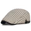 Spring Summer Solid Color Plaid Newsboy Caps Flat Peaked Cap Men and Women Painter Beret Hats