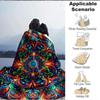 1pc Psychedelic Patterns Soft & Warm Polyester Knit Blanket, Digital Printed, All-Season Throw for Napping, Traveling, Sofa Yy250906015