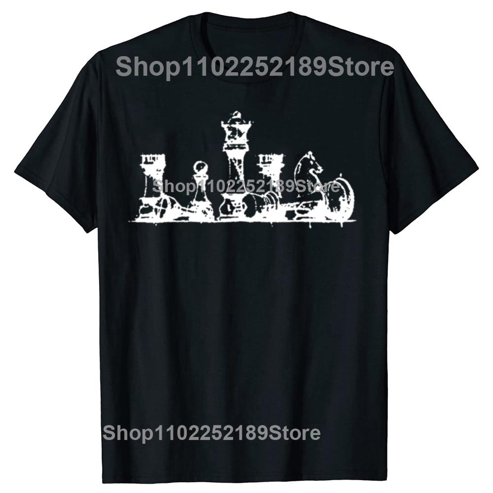 Lustige Geometrische Handzeichnung Schach Der Meister T-Shirts Grafik Baumwolle Streetwear Kurzarm Geburtstagsgeschenke Sommer T-Shirt
