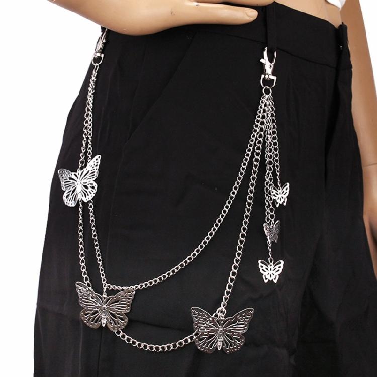Long Metal Waist Chain Gothicism Waist Belt Punk Hook Trousers Pant Waist Link for Fashion Enthusiasts